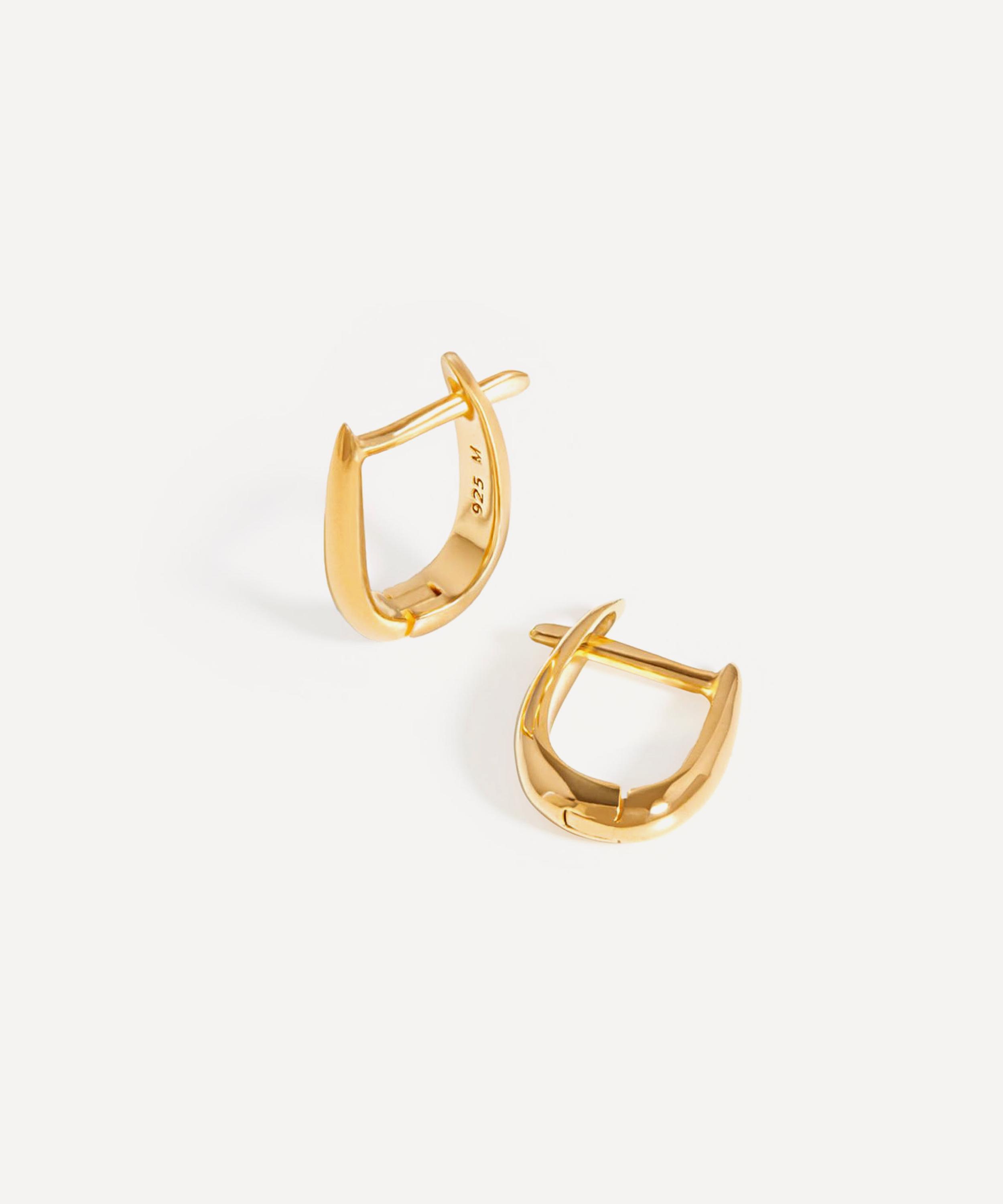 Missoma - 18ct Gold-Plated Vermeil Silver Plain Claw Huggie Hoop Earrings image number 0