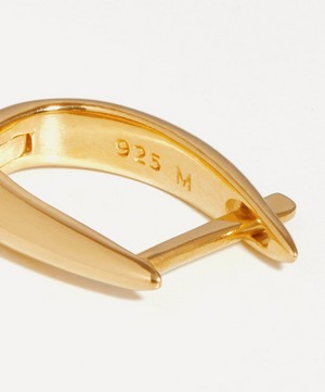 Missoma - 18ct Gold-Plated Vermeil Silver Plain Claw Huggie Hoop Earrings image number 2