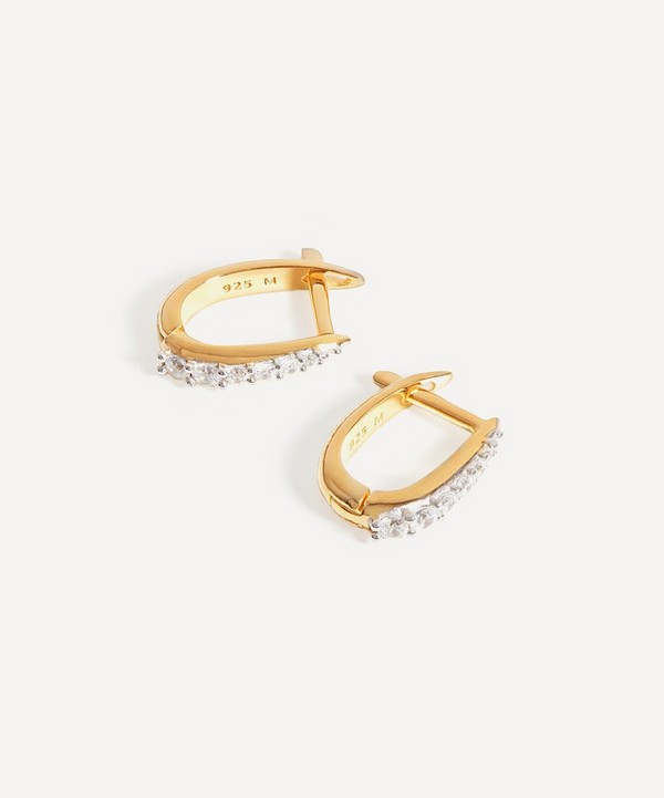 Missoma - 18ct Gold-Plated Vermeil Silver Pavé Claw Huggie Hoop Earrings image number null