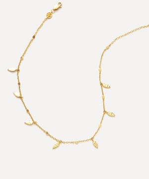 Missoma - 18ct Gold-Plated Vermeil Silver Leaf Charm Choker Necklace image number 2