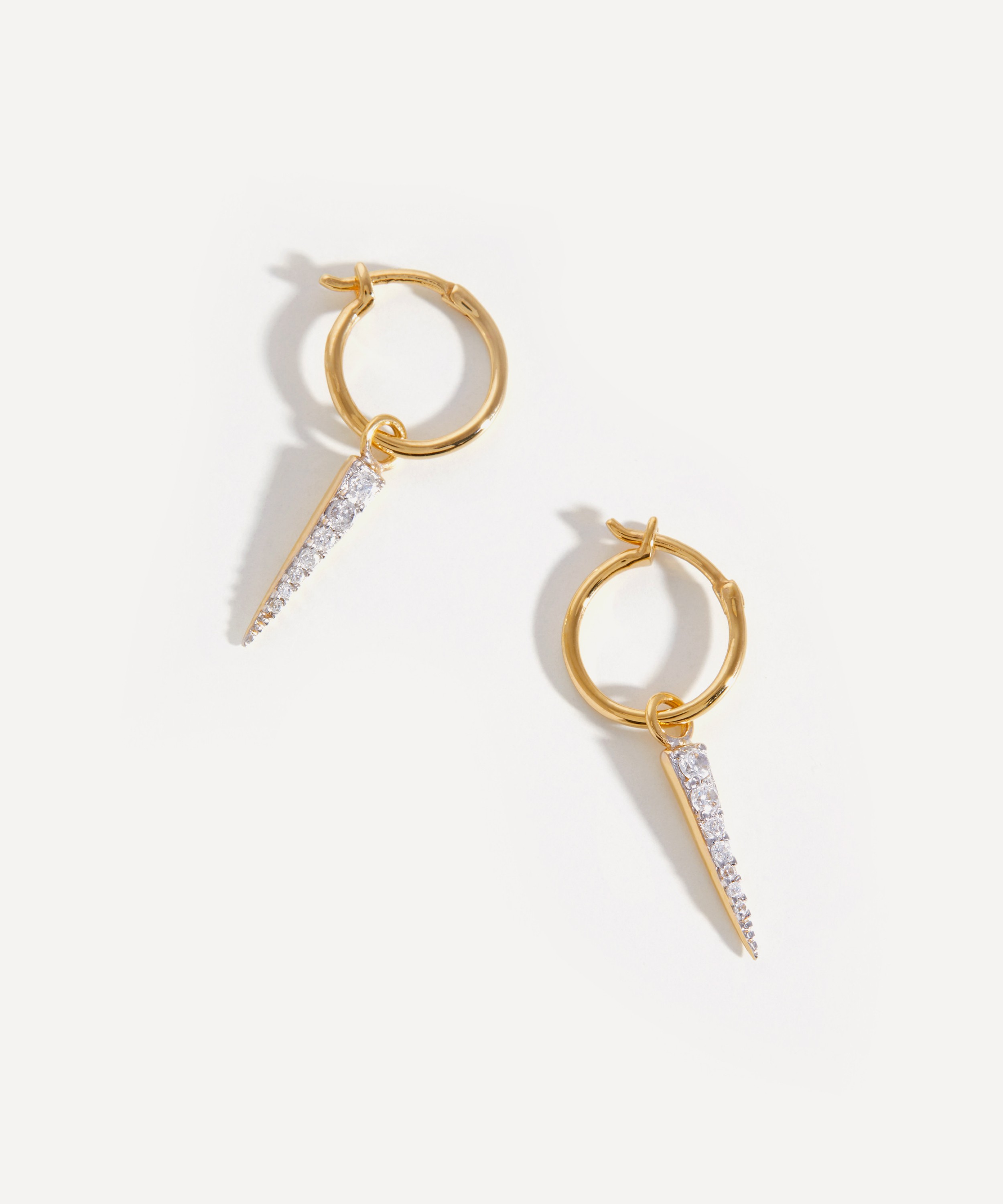 Missoma - 18ct Gold-Plated Vermeil Silver Mini Pavé Spike Charm Hoop Earrings image number 0