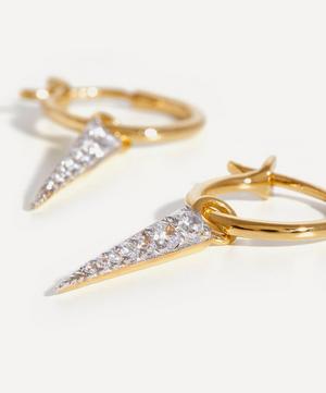 Missoma - 18ct Gold-Plated Vermeil Silver Mini Pavé Spike Charm Hoop Earrings image number 2