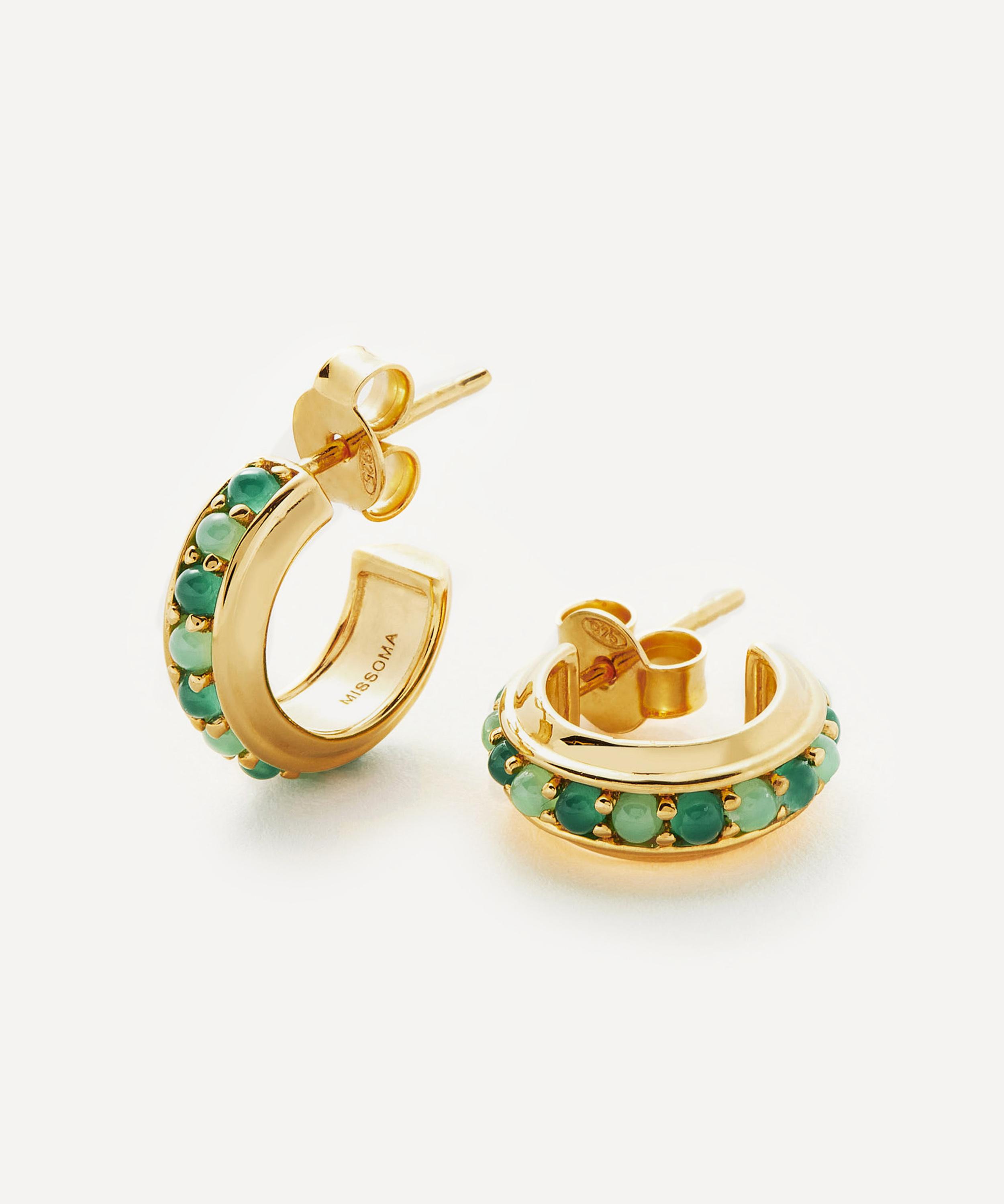 Missoma - 18ct Gold-Plated Vermeil Silver Hot Rocks Gemstone Mini Hoop Earrings image number 0