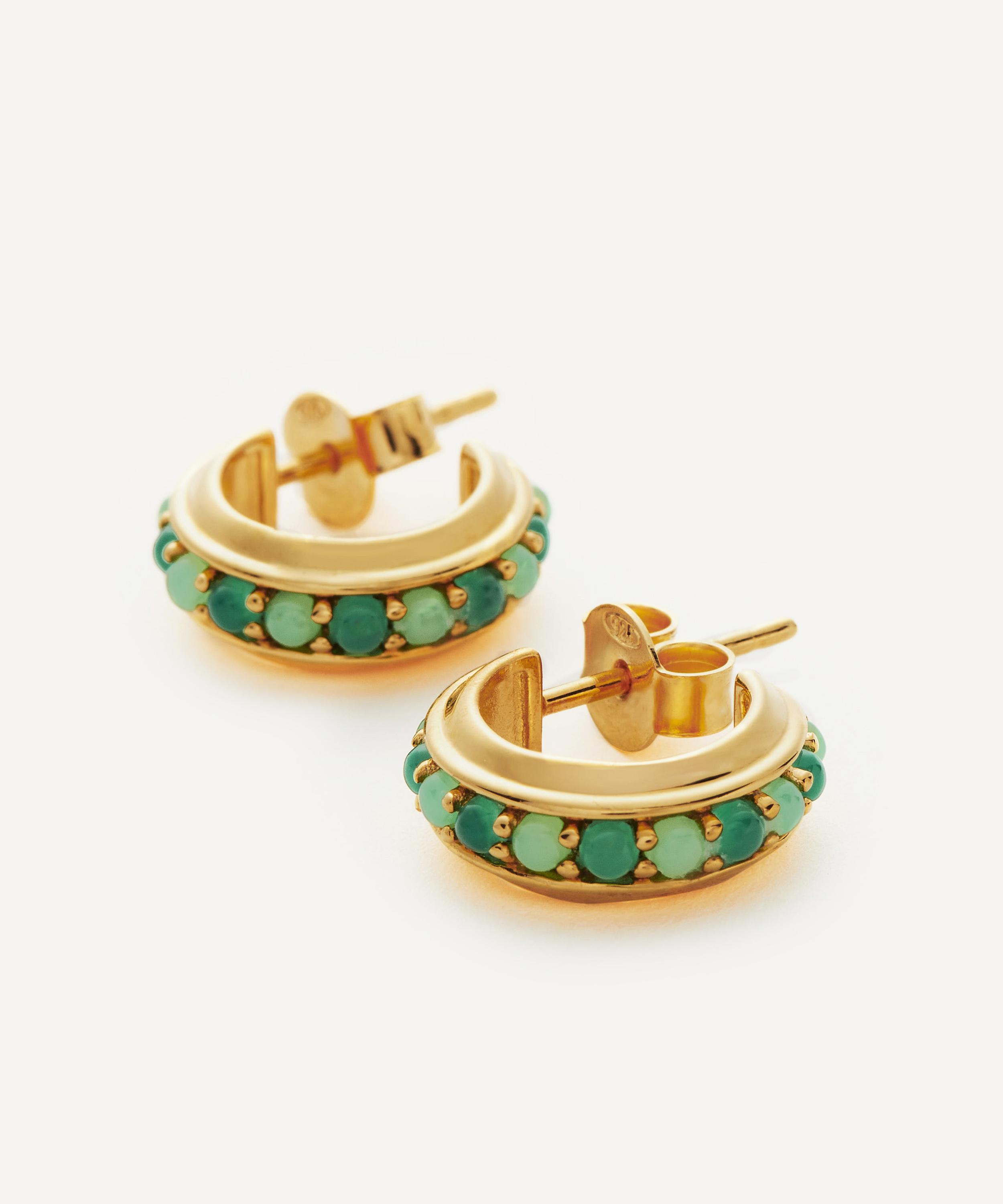 Missoma - 18ct Gold-Plated Vermeil Silver Hot Rocks Gemstone Mini Hoop Earrings image number 2