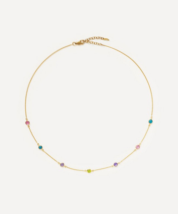 Missoma - 18ct Gold-Plated Vermeil Silver Hot Rocks Multi Gemstone Choker Necklace image number null