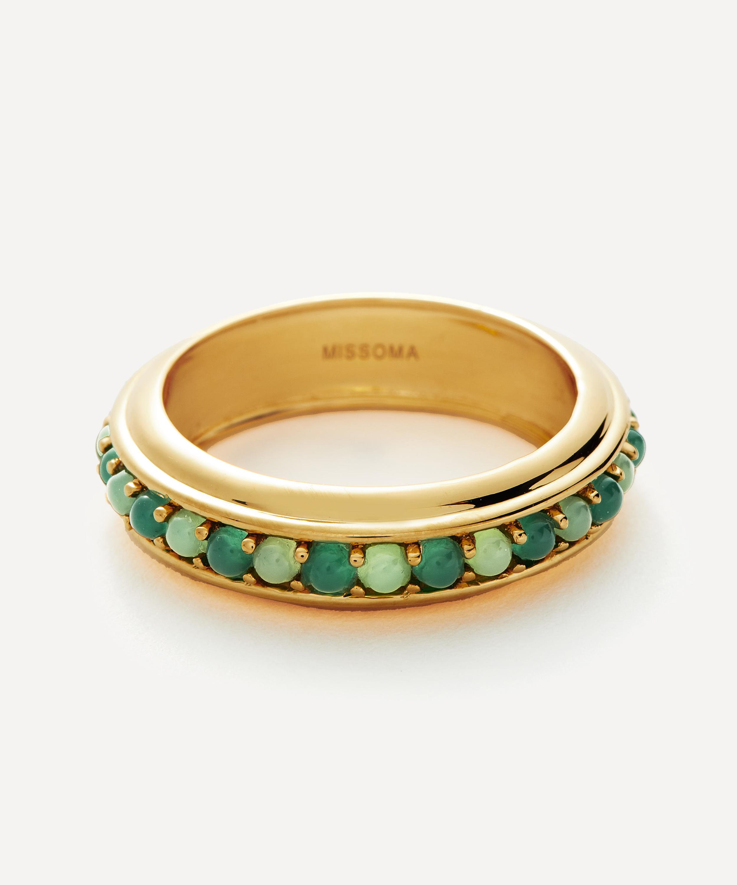 Missoma - 18ct Gold-Plated Vermeil Silver Hot Rox Gemstone Stacking Ring