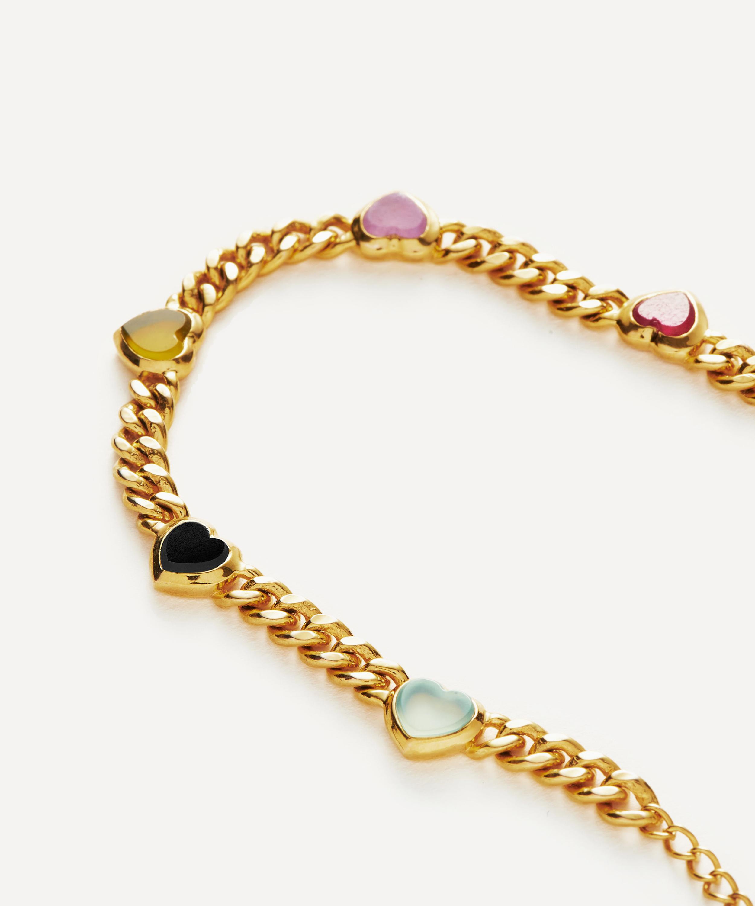 Missoma 18ct Gold-Plated Jelly Heart Gemstone Charm Bracelet | Liberty