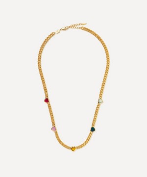 Missoma - 18ct Gold-Plated Jelly Heart Gemstone Charm Necklace image number 0