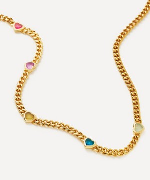 Missoma - 18ct Gold-Plated Jelly Heart Gemstone Charm Necklace image number 2