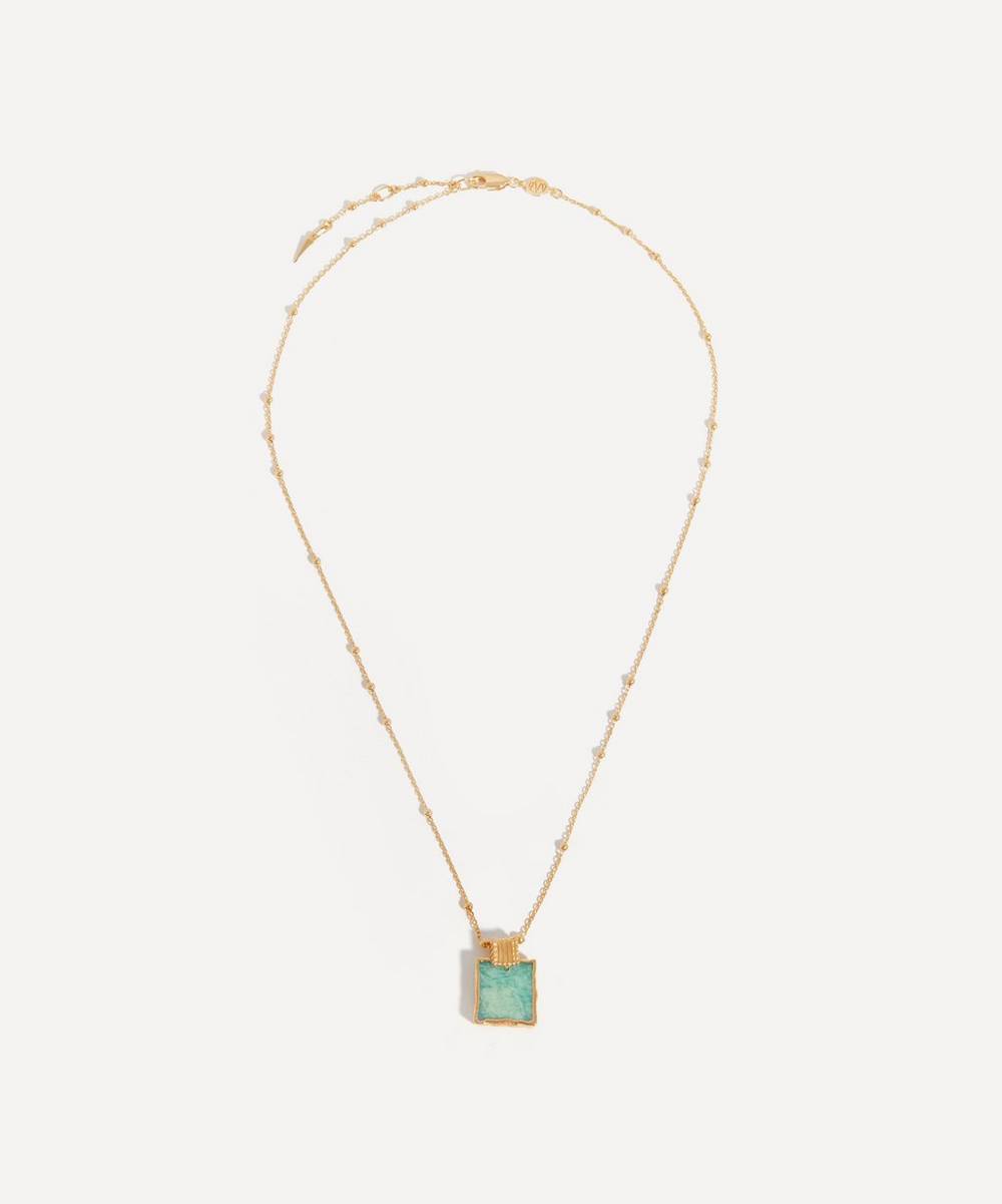 Missoma - 18ct Gold-Plated Vermeil Silver Amazonite Lena Charm Pendant Necklace