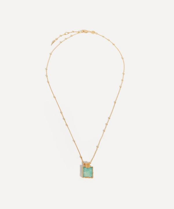 Missoma - 18ct Gold-Plated Vermeil Silver Amazonite Lena Charm Pendant Necklace image number 0