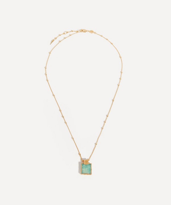 Missoma - 18ct Gold-Plated Vermeil Silver Amazonite Lena Charm Pendant Necklace image number null
