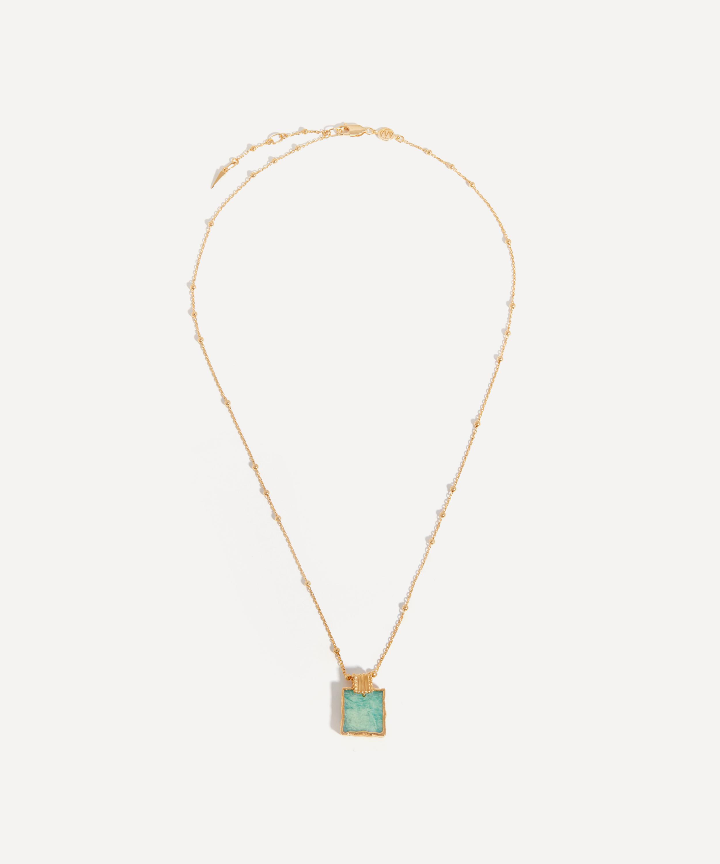 Missoma - 18ct Gold-Plated Vermeil Silver Amazonite Lena Charm Pendant Necklace