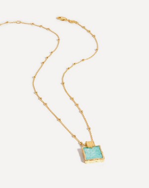 Missoma - 18ct Gold-Plated Vermeil Silver Amazonite Lena Charm Pendant Necklace image number 2