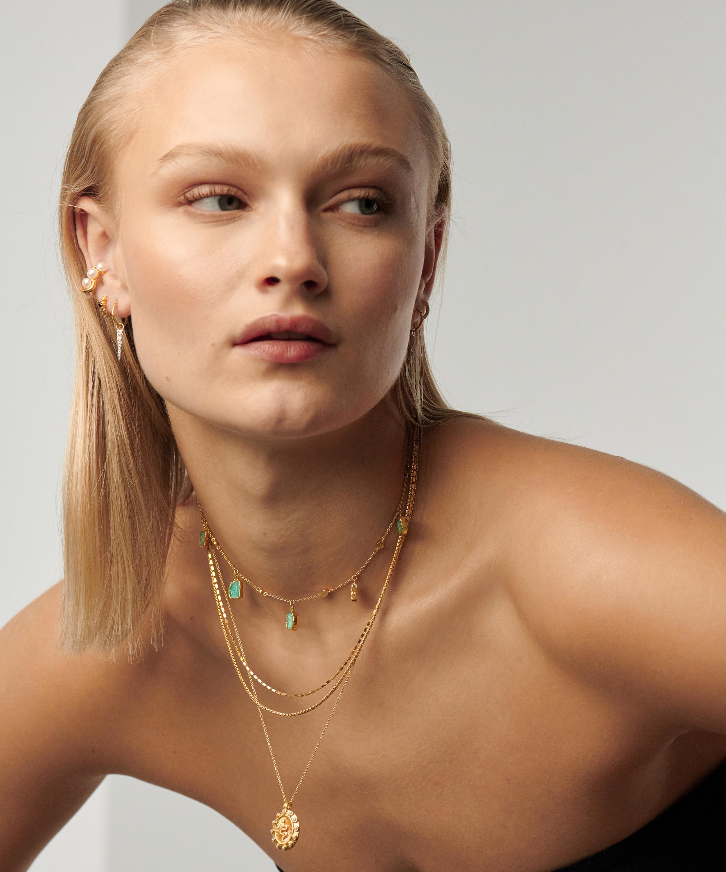 Missoma - 18ct Gold-Plated Vermeil Silver Amazonite Lena Charm Choker Necklace image number 2