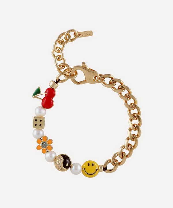 Martha Calvo - 14ct Gold-Plated Showstopper Half Chain and Charms Bracelet image number null