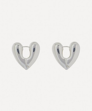 Annika Inez - Sterling Silver Large Heart Hoop Earrings image number 1