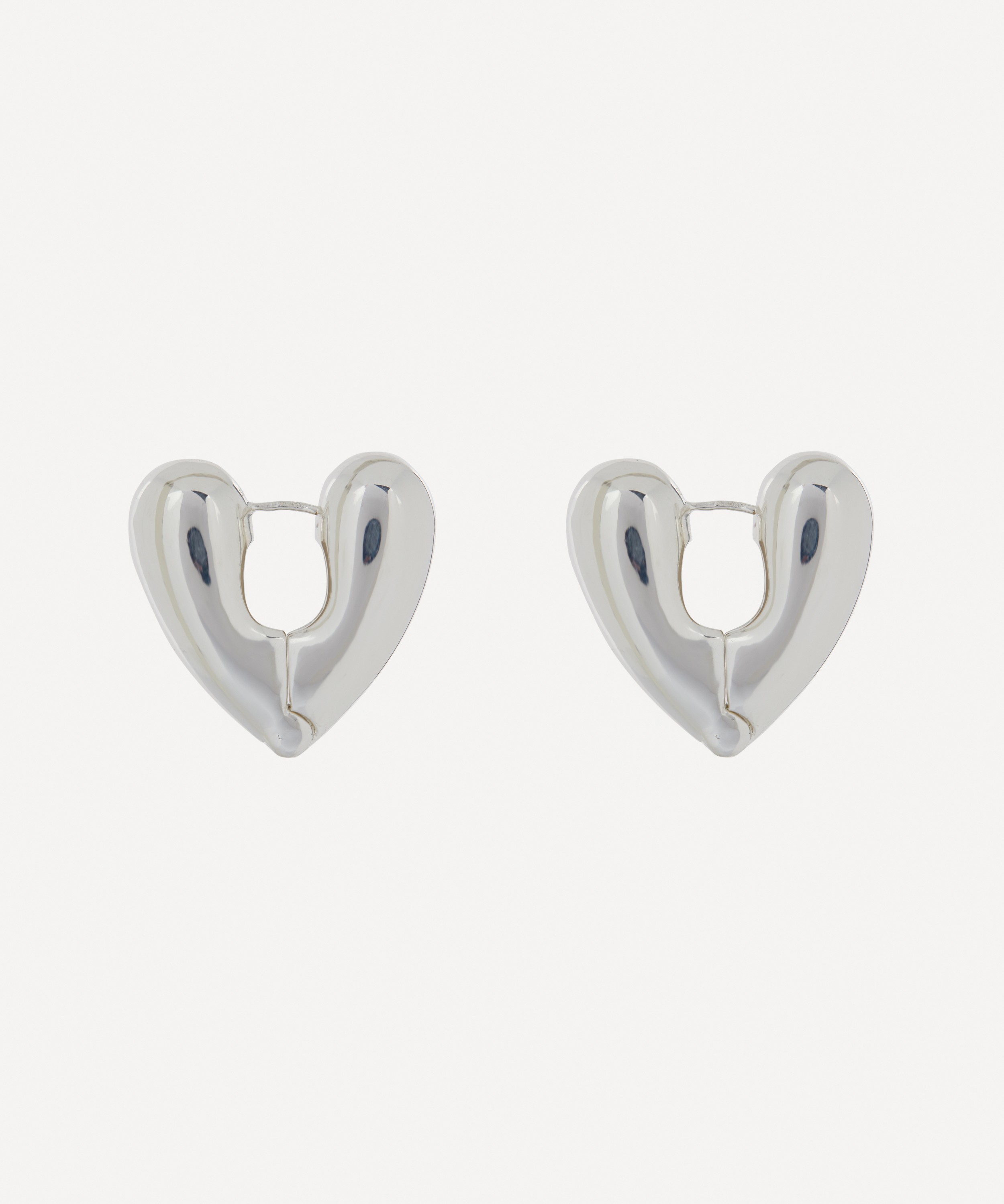 Annika Inez - Sterling Silver Large Heart Hoop Earrings image number 1