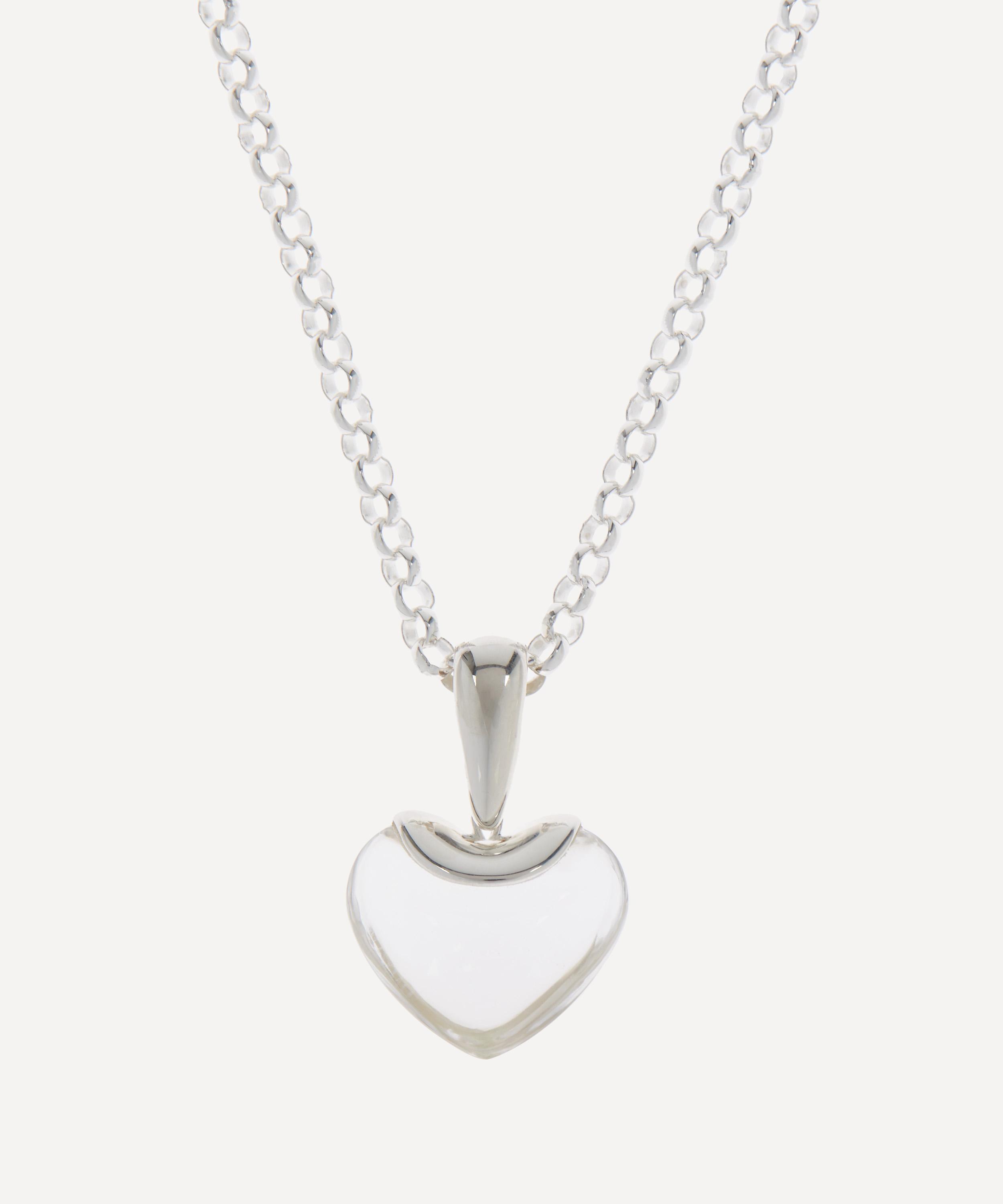 Annika Inez Sterling Silver Stone Heart Pendant Necklace Liberty