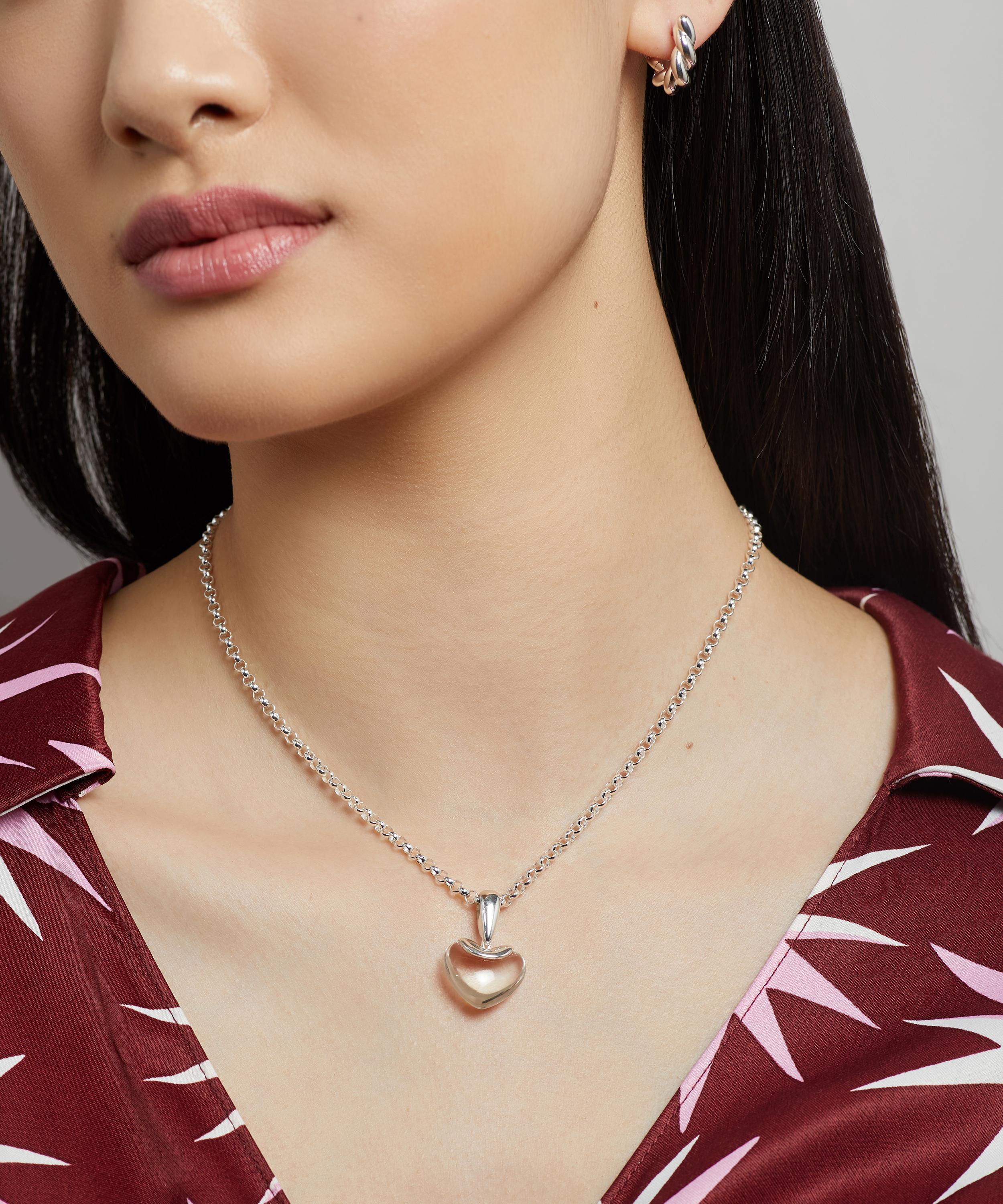 Annika Inez - Sterling Silver Stone Heart Pendant Necklace image number 0