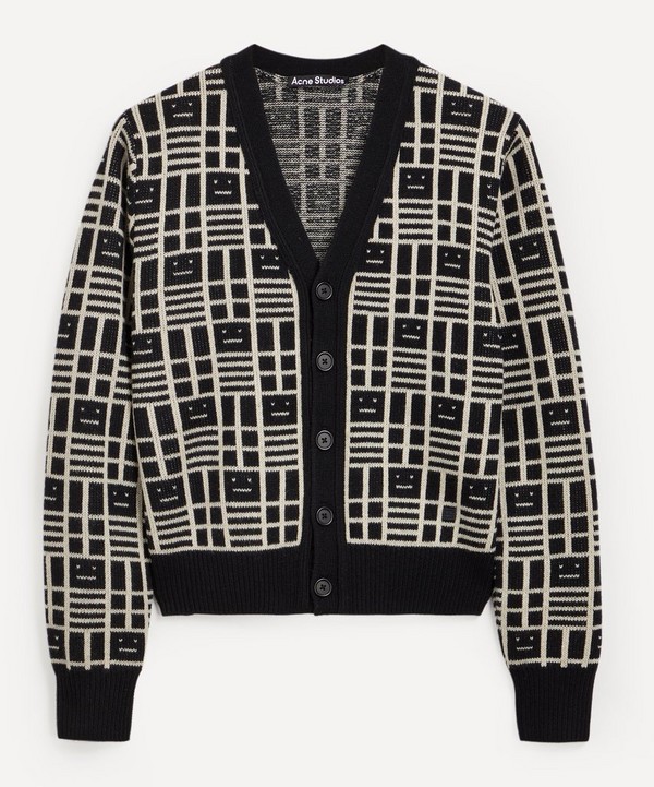 Acne Studios - Wool Check Logo Cardigan image number null