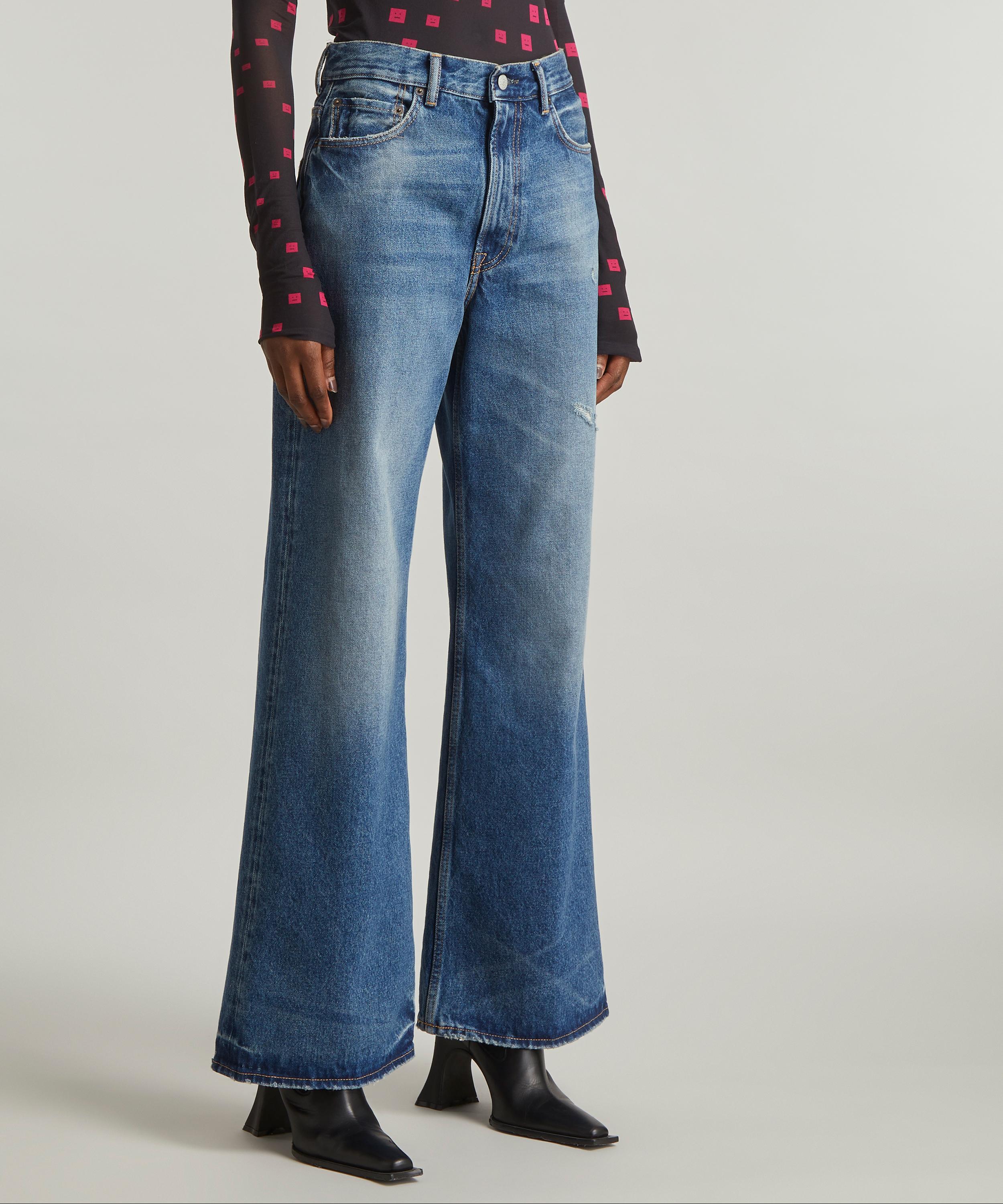 High-rise wide-leg jeans in blue - Acne Studios