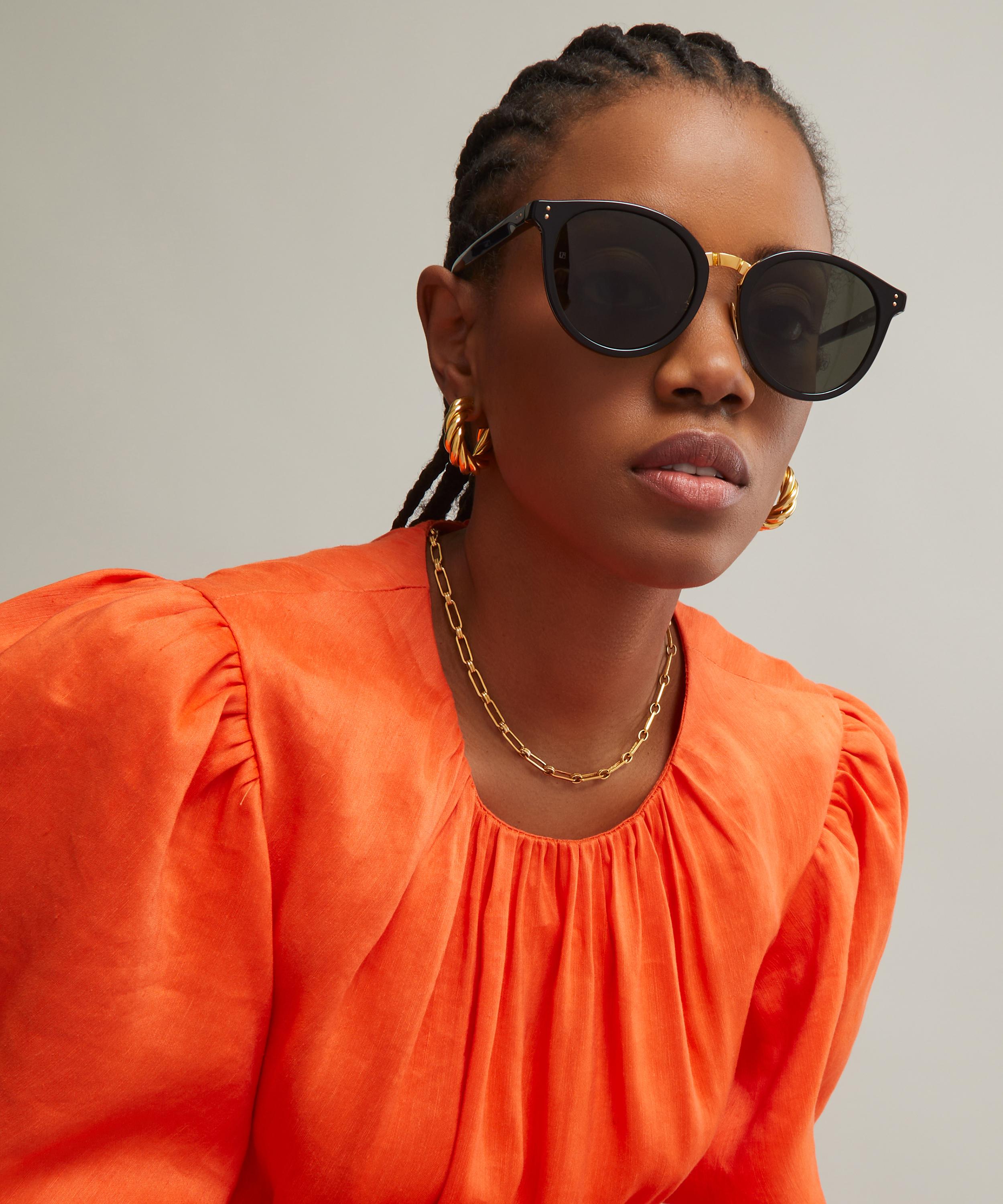 Linda farrow best sale tortoise shell sunglasses