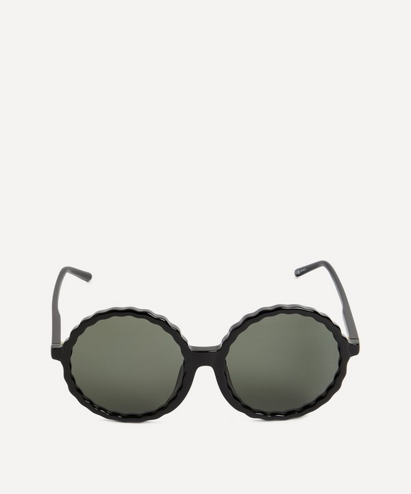 Linda Farrow - Nova Round Black Acetate Sunglasses image number null