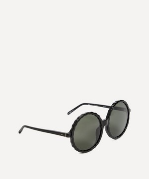 Linda Farrow - Nova Round Black Acetate Sunglasses image number 2