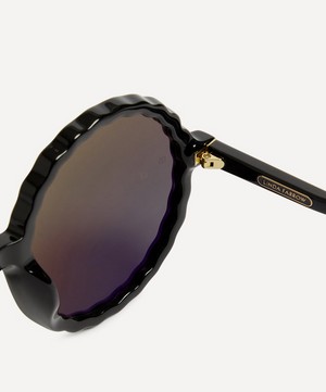 Linda Farrow - Nova Round Black Acetate Sunglasses image number 3