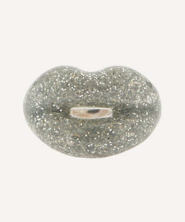 Solange Azagury-Partridge - Glitter Silver Hotlips Ring image number null