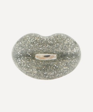Solange Azagury-Partridge - Glitter Silver Hotlips Ring image number 0