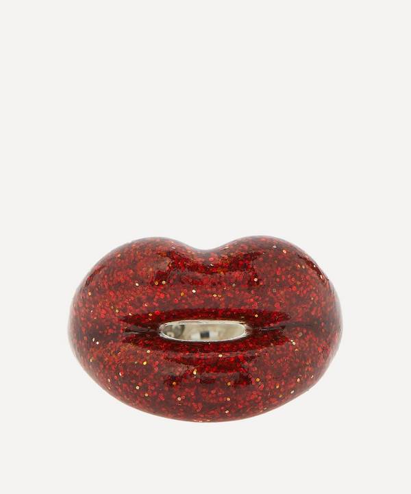 Solange Azagury-Partridge - Glitter Red Hotlips Ring image number 0