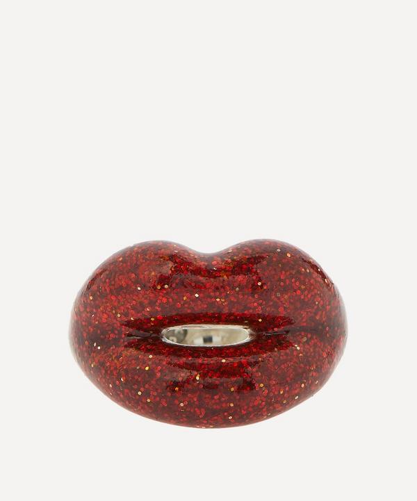 Solange Azagury-Partridge - Glitter Red Hotlips Ring image number null