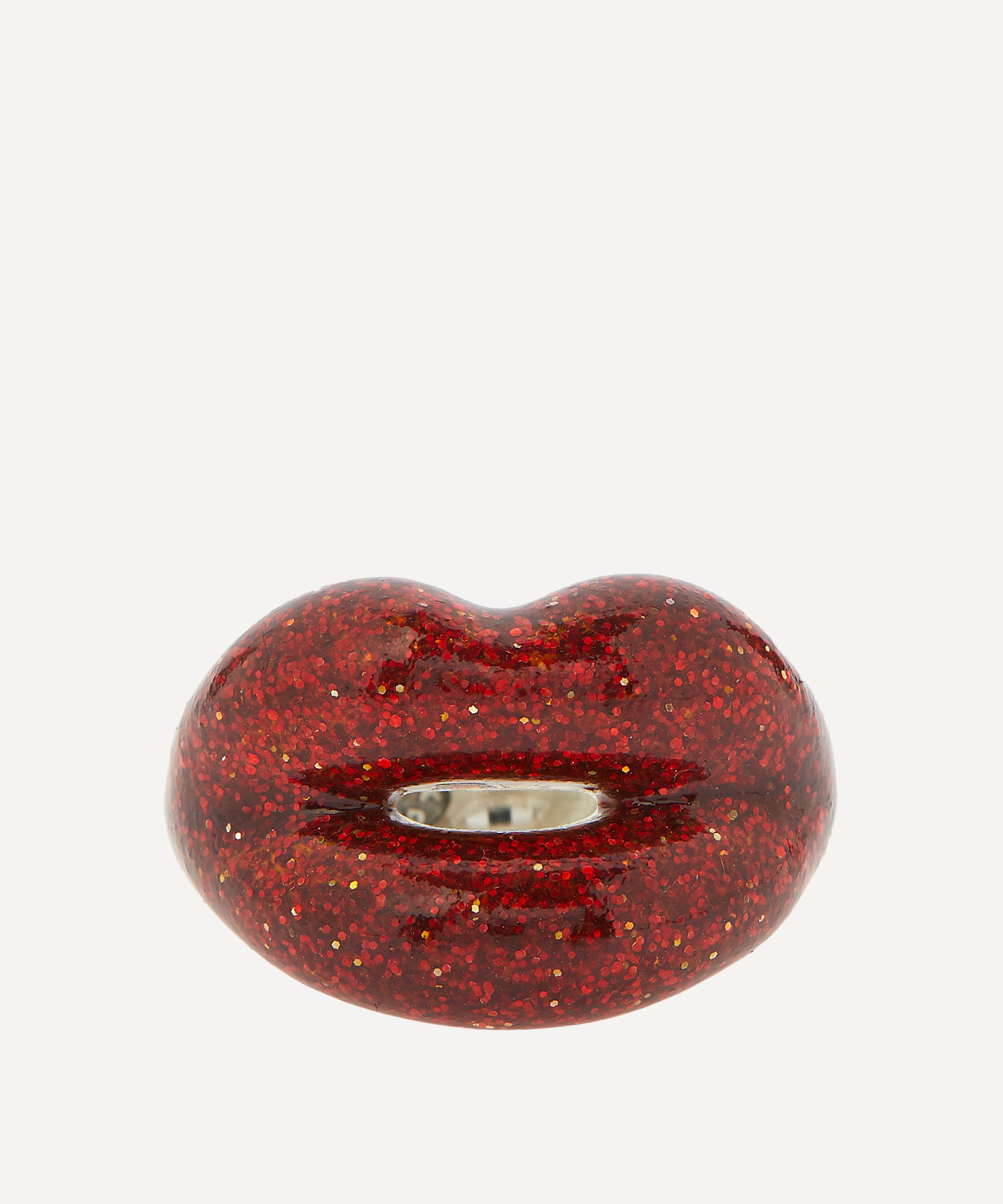 Solange Azagury-Partridge - Glitter Red Hotlips Ring image number 0