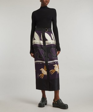 MaxMara - Guisto Printed Silk Skirt image number 1