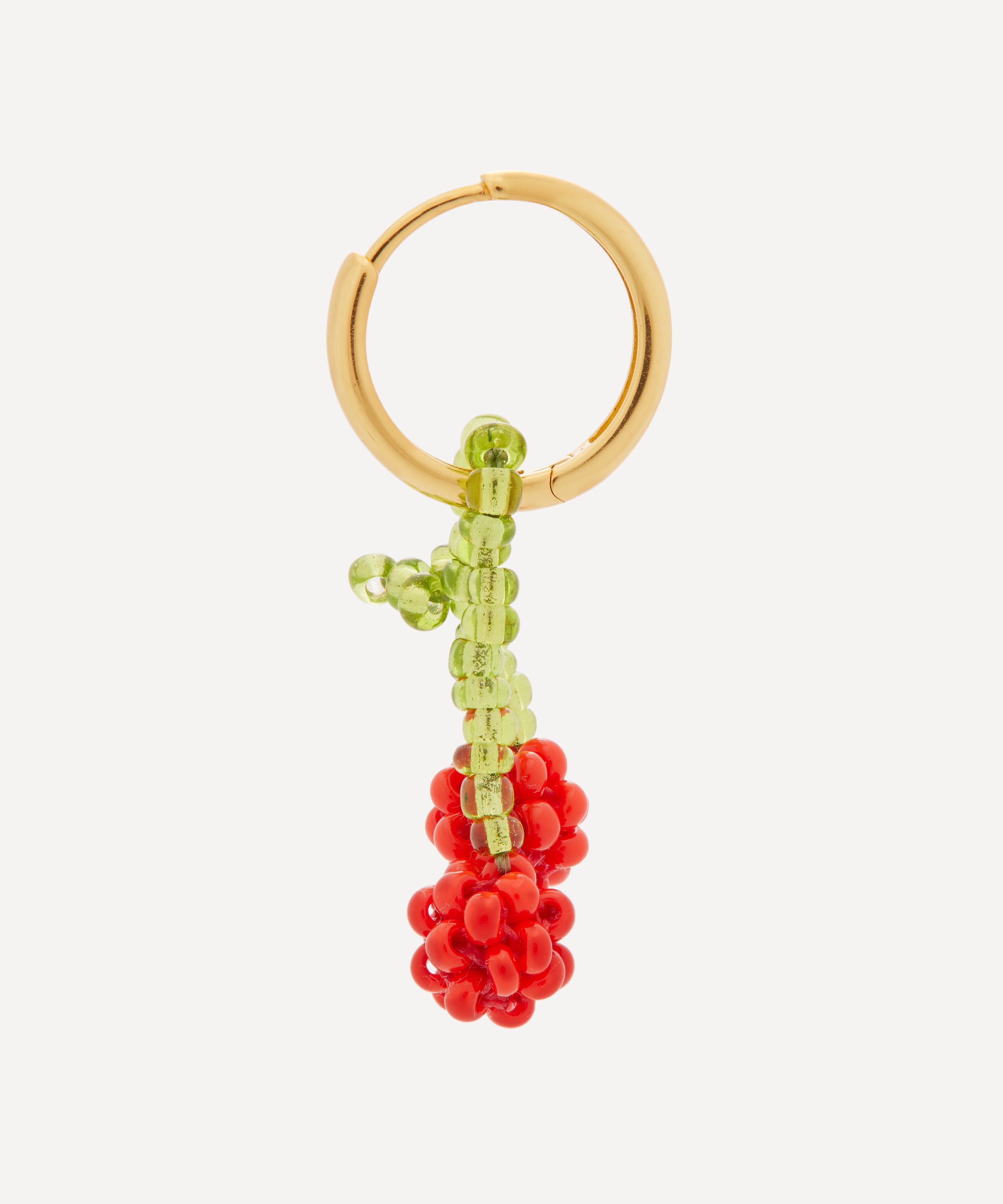 Pura Utz - Gold-Plated Mini Cherry Hoop Earring image number 1