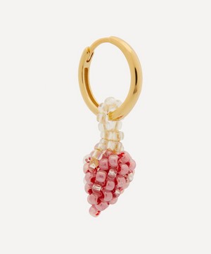 Pura Utz - Gold-Plated Mini Pale Strawberry Hoop Earring image number 0