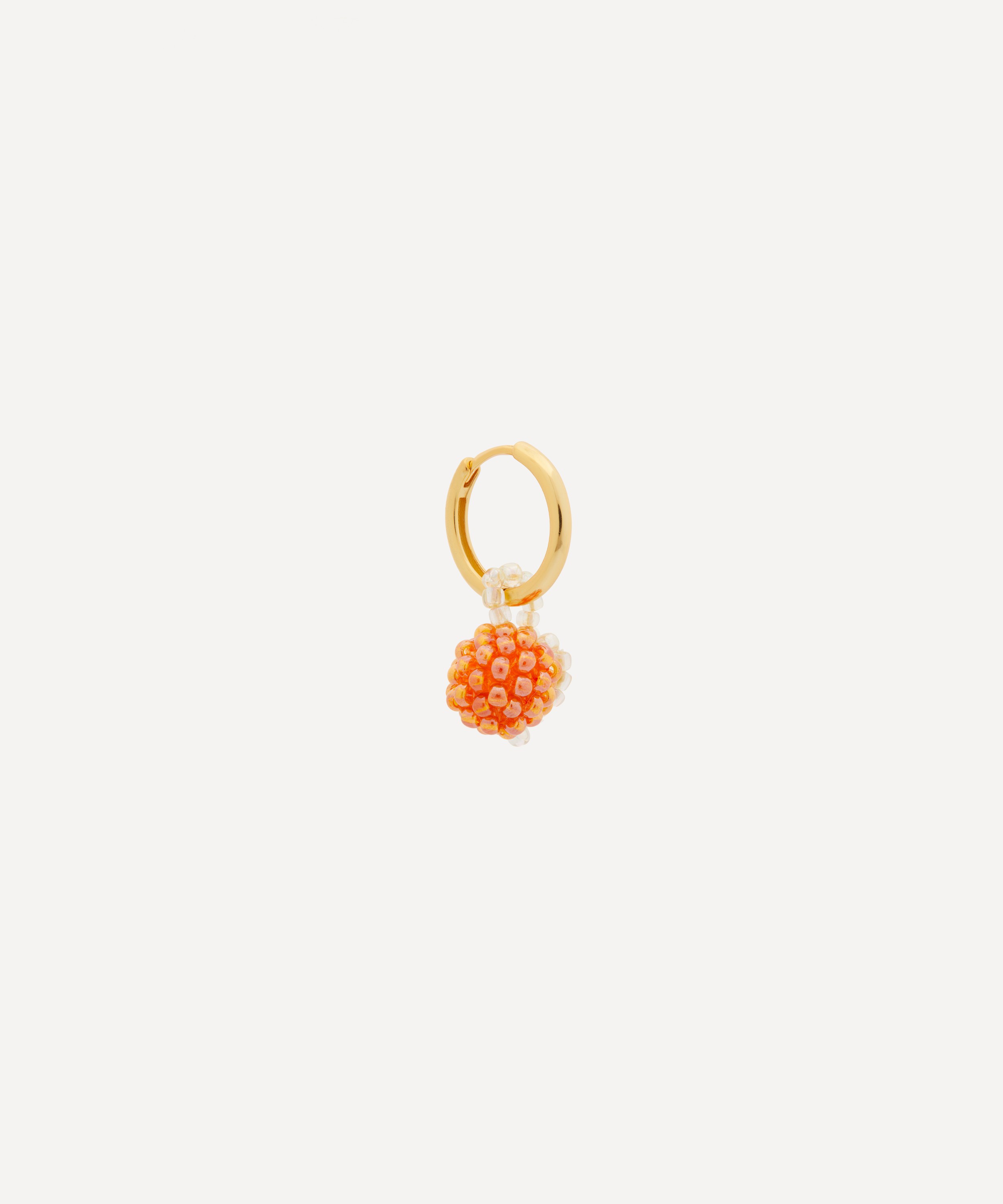 Pura Utz - Gold-Plated Mini Shiny Orange Hoop Earring