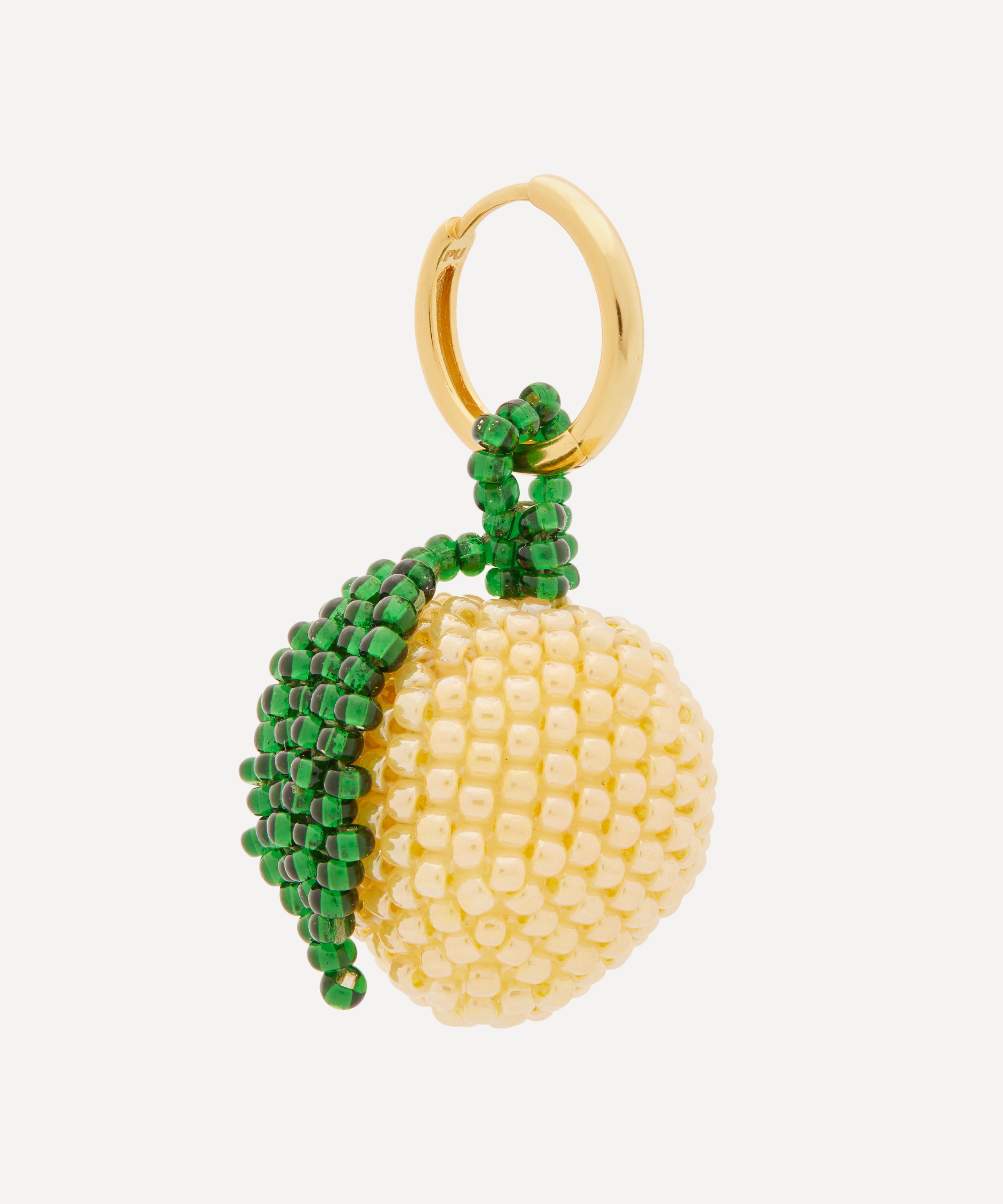 Pura Utz - Gold-Plated Lemon Hoop Earring