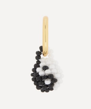 Pura Utz - Gold-Plated Black and White Yin Yang Hoop Earring image number 0