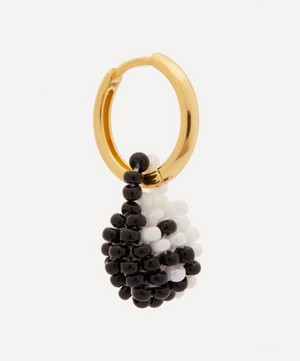 Pura Utz - Gold-Plated Black and White Yin Yang Hoop Earring image number 1