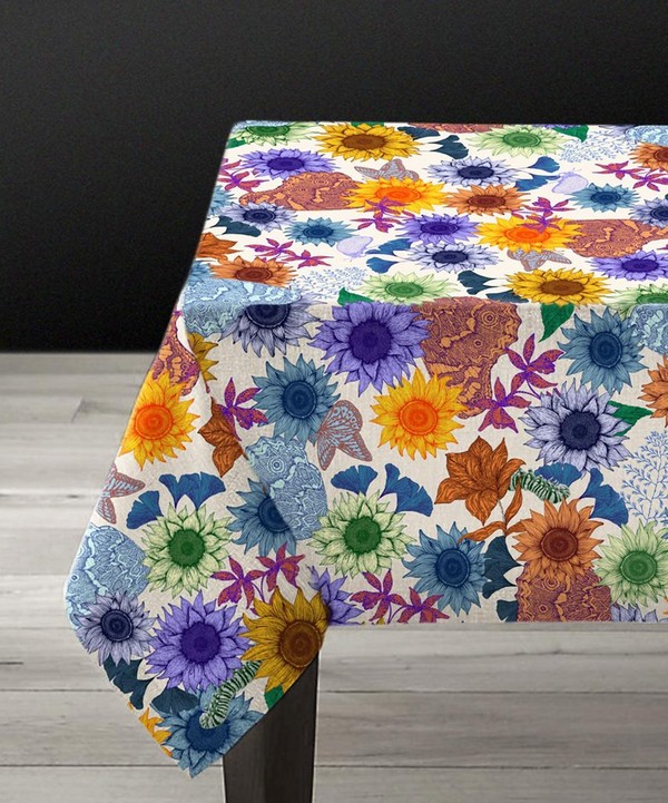 Avenida Home - Sunflower 200x165cm Linen Tablecloth image number null