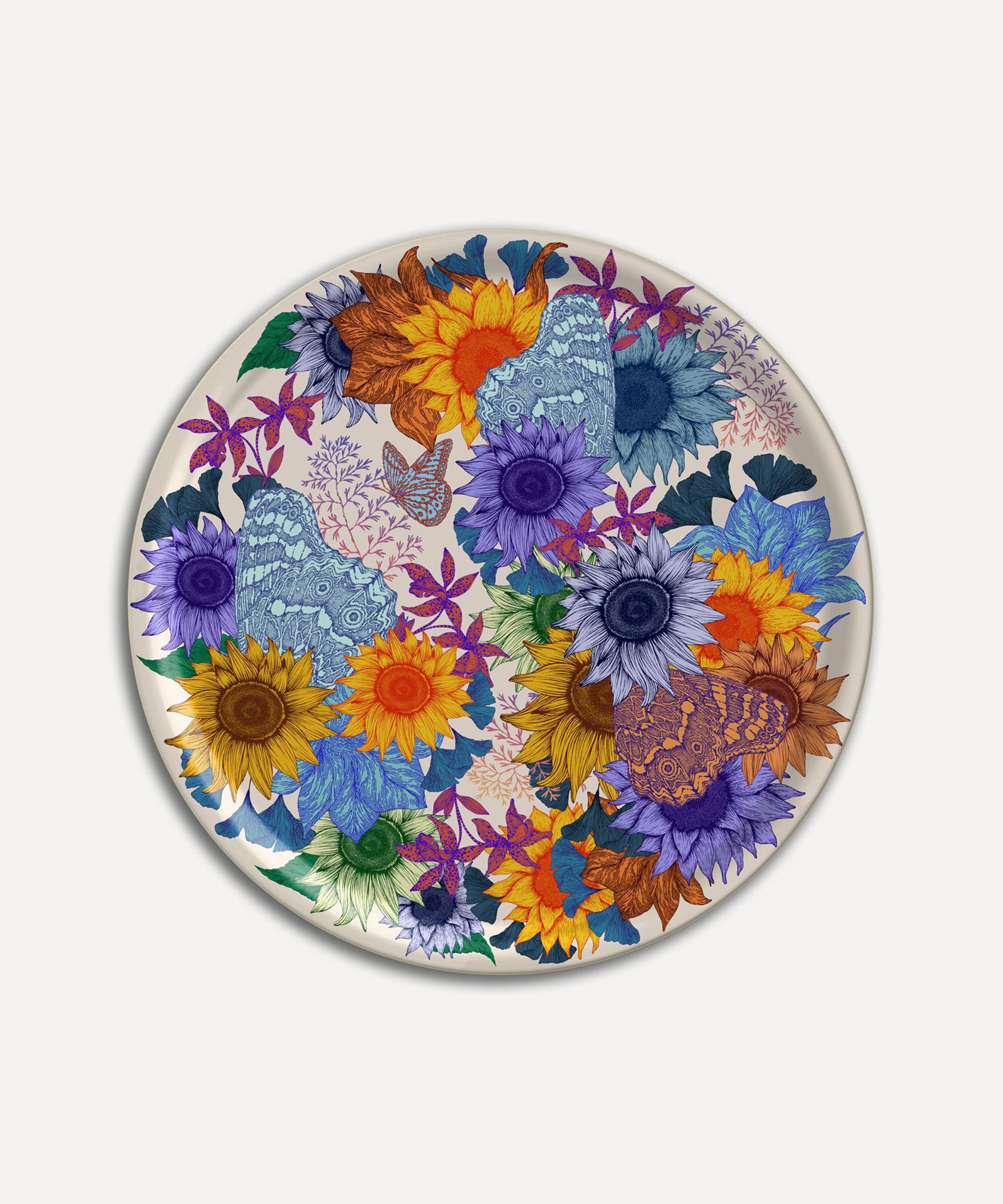 Avenida Home - Sunflower Large Round Birch Wood Tray