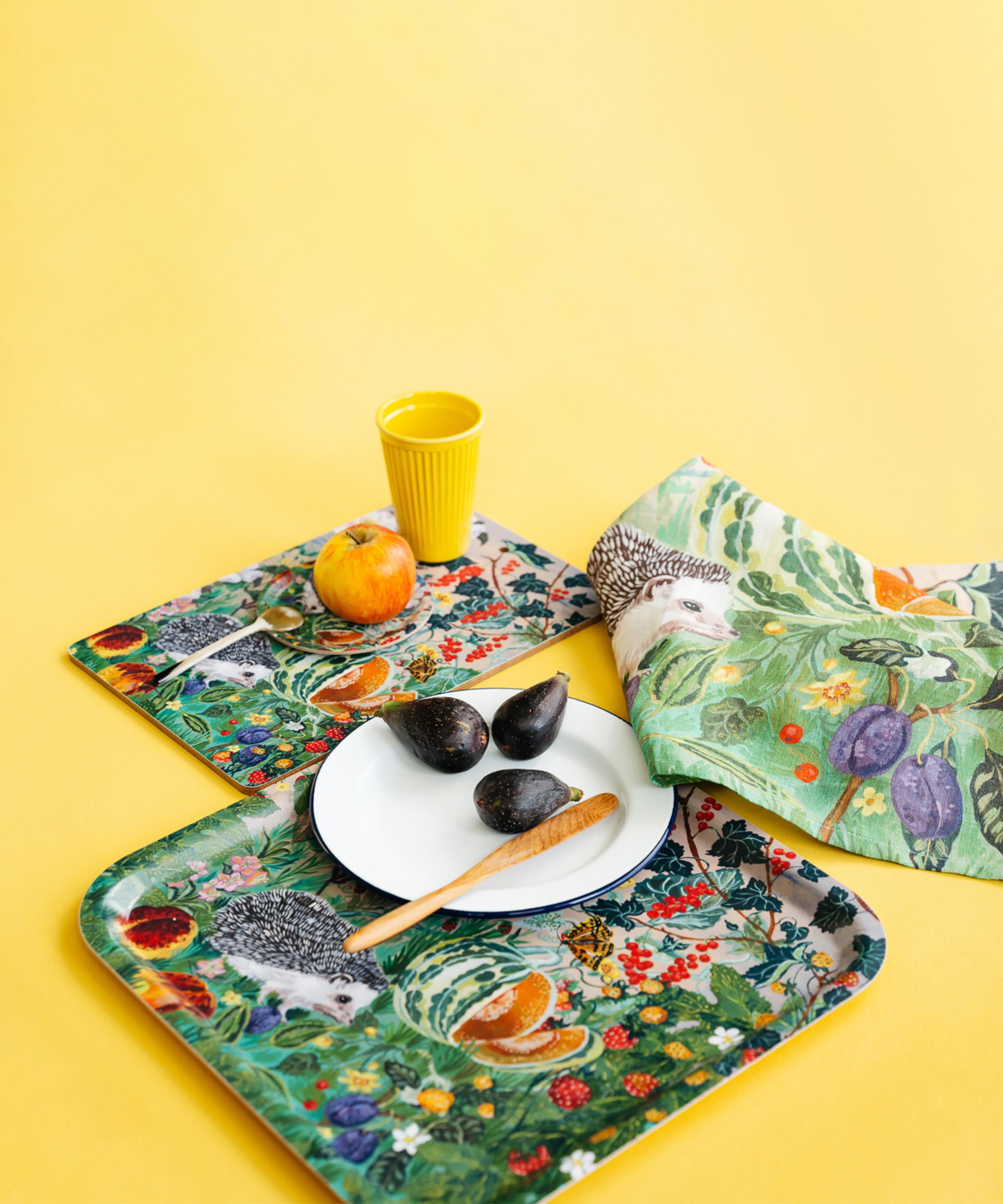 Avenida Home - Mes Amis Du Potager Square Birch Wood Tray image number 1