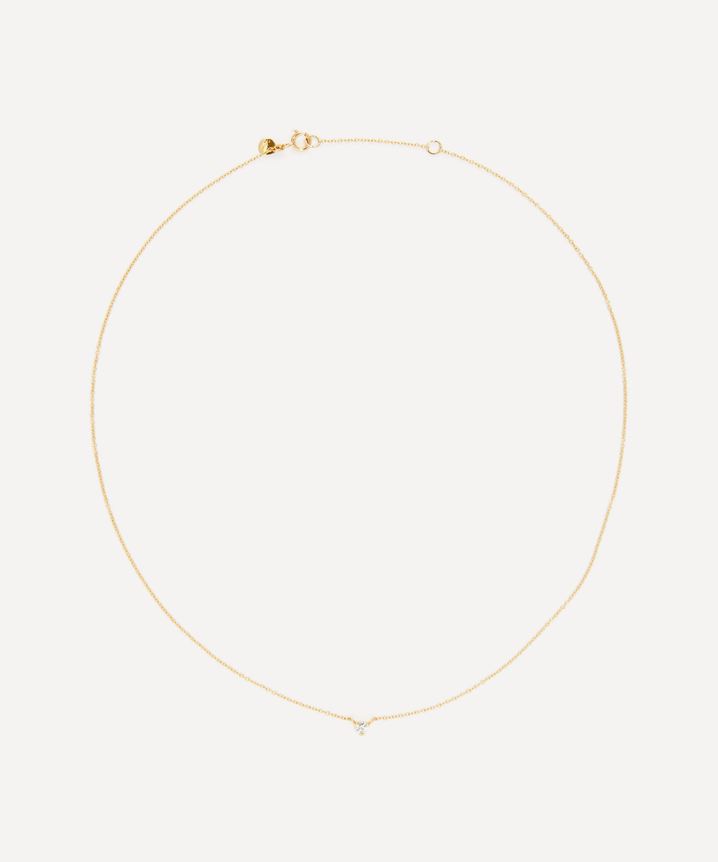 Satomi Kawakita - 18ct Gold White Diamond April Birthstone Pendant Necklace image number 0