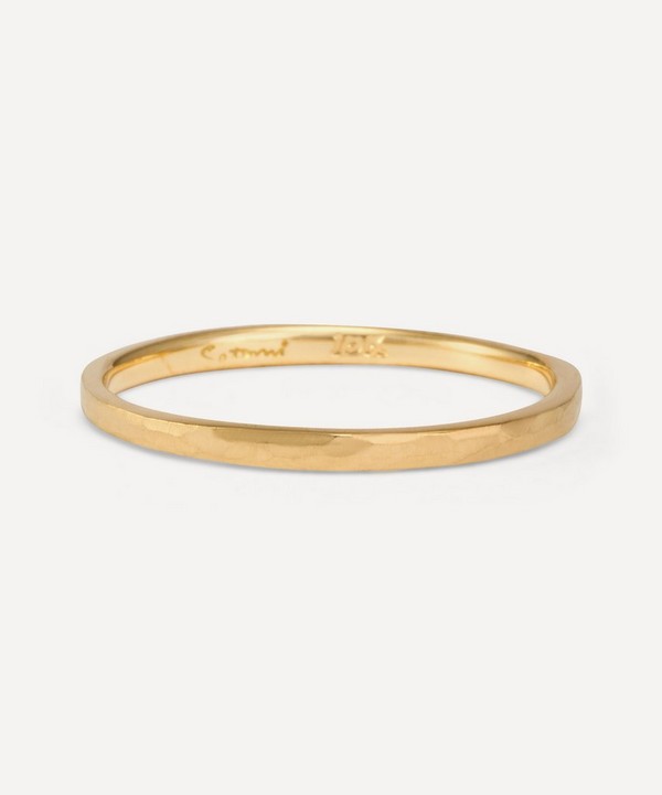 Satomi Kawakita - 18ct Gold Solid Hammered Band Ring image number null