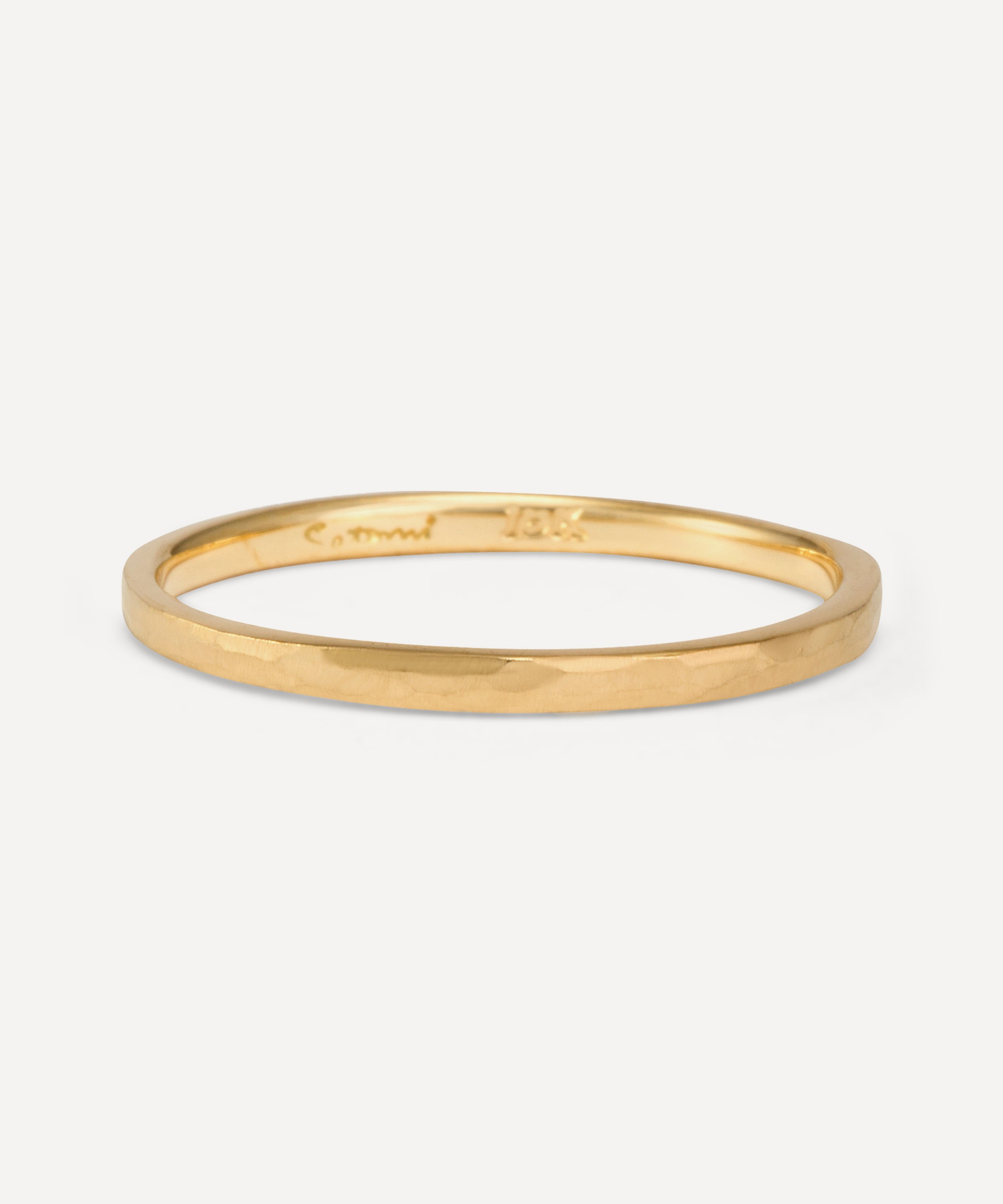Satomi Kawakita - 18ct Gold Solid Hammered Band Ring image number 0