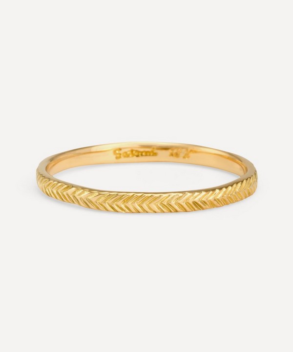 Satomi Kawakita - 18ct Gold Solid Chevron Band Ring image number null