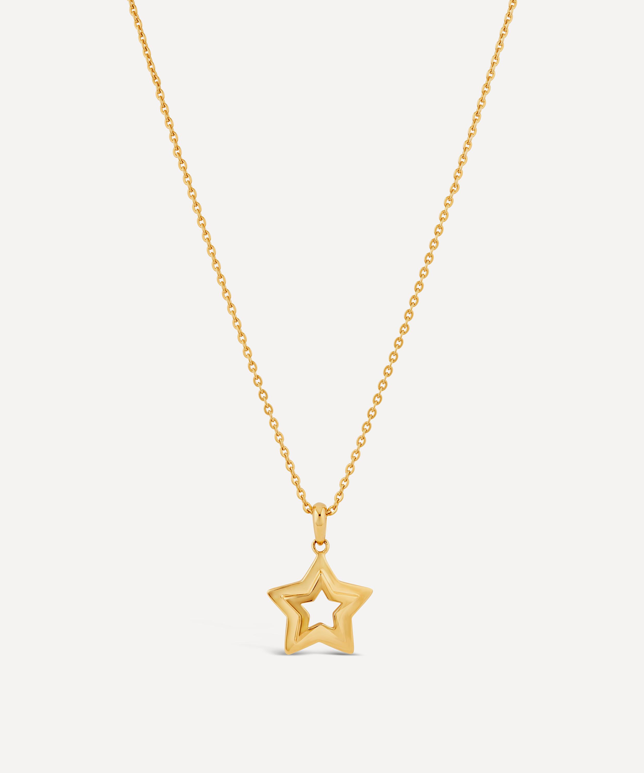 Dinny Hall - 22ct Gold-Plated Vermeil Silver Stargazer Double Star Pendant Necklace image number 0